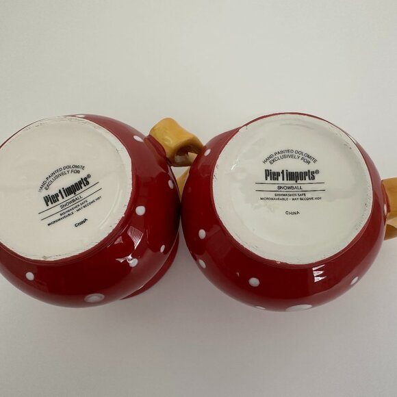 Pier 1 Imports 2 Christmas Snowman Coffee Mugs 16oz - Picture 6 of 8